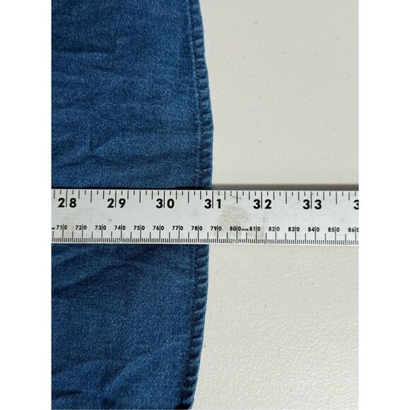 Vtg Passports Plus Embroidered Shirt Womens 3X Blue Christmas Holiday Cottagecor - Picture 9 of 9